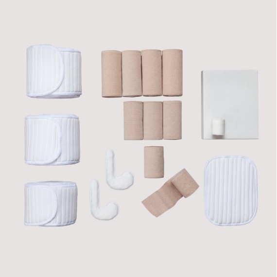 Kit Profissional Juzo SoftCompress BandageAid Perna - Grande